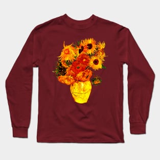 Cool Tees Club Art and Culture Van Gogh Sunflower Graphic T-Shirt Long Sleeve T-Shirt